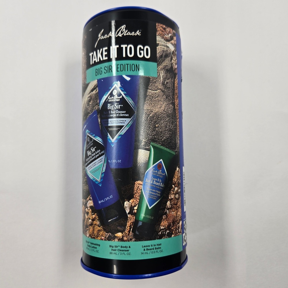 Jack Black Take It To Go Big Sir Edition 3pc Travel Grooming Set Body Hair Beard